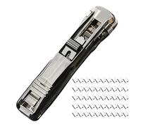 Pince à reliure pliable portable réutilisable | Kit d'agrafage rechargeable pour bureau, école, salle de classe, travail, étude, paperasse, agrafage, organisation, classement