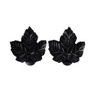 Pince à rideaux - YVAN MOINS CHER - Lot de 2 - Métal noir - Décor feuille - Grand modèle