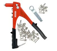 Pince à Riveter avec Assortiment de 60 Rivets - Acier Chromé - Poignées Ergonomiques - Outillage à Main Professionnel pour Filetage - Utilisation Universelle - Rouge et Noir - Kreator