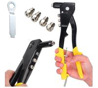 Pince à rivets - Pince à rivets aveugles - Pince à rivets pop - avec 4 embouts pour rivets de 2,4 mm, 3,2 mm, 4,0 mm et 4,8 mm