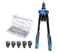 Pince à Rivets Professionnelle avec 5 Forets Remplaçables Inclut 320 Rivets A...