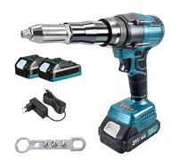 Pince à Rivets Sans Fil, 8000N Pistolet à Rivets Sans Fil avec 2 Batteries Riveteuse Electrique pour Rivets de 2,4-4,8 mm