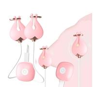 Pince à Seins Vibrante Femme Rose, Plusieurs Modes de Vibrations, Pinces à Tétons Vibrantes, Stimulateur Clitoridien, Jouets Sexuels pour Couples Adultes BDSM Plaisir Féminin (B)
