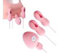 Pince à Seins Vibrante Femme Rose, Plusieurs Modes de Vibrations, Pinces à Tétons Vibrantes, Stimulateur Clitoridien, Jouets Sexuels pour Couples Adultes BDSM Plaisir Féminin (A)