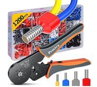Pince à sertir 0,08-16 mm² Jeu de pince pour extrémités de câble avec 1200 embouts pour câbles doubles et simples pour bricolage et utilisation industrielle