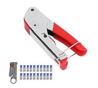 Pince à sertir 1KT 52L20, ensemble d'outils à sertir pour dénuder les câbles coaxiaux, conception professionnelle à double lame pour câbles RG58/59/62/6/3C/4C/5C, comprend une clé