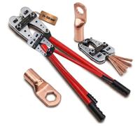 Pince à sertir 25-150 mm² mâchoires de serrage rotatives pour cosses de câbles connecteurs série/parallèle