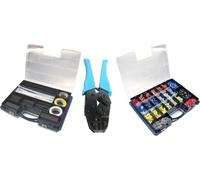 Pince à sertir -6 qmm + assortiment d'électricien Embouts de câbles électriques Cosses etc.