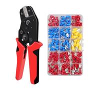 Pince À Sertir À Main 0.25-2.5mm² Pince À Sertir À Cliquet Réglable 280 Pièces Kit D'assortiment De Cosses De Câble Ensemble De Sertissage De Fil Isolé(SN-02C 280PCS)