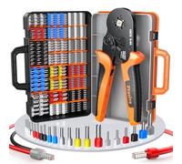 Pince a Sertir avec 1260pcs Cosses Electriques (260 Double & 1000 Unique Tube) pour 0.25-10mm² Embout de Cable, Preciva Cliquet Auto-ajustable Sertisseur, Cosses Electriques a sertir, avec Valise