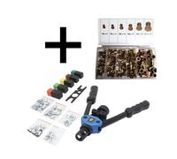 Pince à sertir écrou aveugle, pendu + 150 rivets