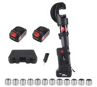 Pince à sertir électro-hydraulique 120 kN, pince à sertir électrique hydraulique sans fil avec 12 matrices et 2 batteries 18 V 4 Ah pour cosses en cuivre et en aluminium