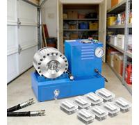 Pince à sertir électro-hydraulique pour flexibles avec 8 matrices - Machine à sertir portable pour flexibles hydrauliques R1 et R2 et conduites de climatisation automobile, kit de sertissage