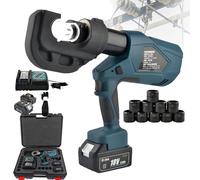 Pince à sertir électrohydraulique - 2 batteries, EZ-300/EZ-400 (16-300 mm²/16-400 mm²), avec 12 matrices, affichage numérique, éclairage LED, pour cosses cuivre-aluminium,EZ-400