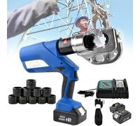 Pince à Sertir éLectrohydraulique Rechargeable Pour Cosses Cuivre/Aluminium, Avec Matrices Et 2 Batteries,Pour CâBles Domestiques Et Industriels(EZ-400)