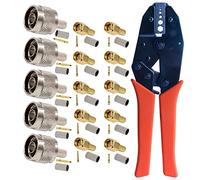Pince à sertir et 15 connecteurs SMA RP-SMA, connecteurs de type N pour connecter l'antenne du câble coaxial RG58 aux radios, routeurs et NIC sans fil
