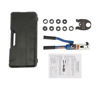 Pince à sertir hydraulique 10 tonnes avec 10 paires d'inserts à sertir V12/15/18/22/28 mm + M12/15/18/22/28 mm Kit d'outils professionnels pour cosses de câble en cuivre et aluminium Bleu