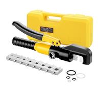 Pince à Sertir Hydraulique 10T avec 9 Matrices Hexagonales Course 12mm TEENO,Coffret de Outil de Sertissage 4-70 mm² pour Cosses de Câbles en Cuivre et aluminium