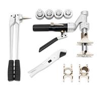 Pince à Sertir Hydraulique 16-32mm 3T Kit Complet Tubes PEX PER EU | Kit pince à sertir hydraulique 16-32mm,3T,tête 360°,4 têtes expansion,coupe-tube,coffret.Pour tube PEX/PER,plancher chauffant