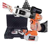 Pince à sertir hydraulique électrique (16-300 mm²), rechargeable, avec 11 matrices (16-300 mm²) et 2 batteries, pince rotative à 360°, pour l'industrie mécanique.,A