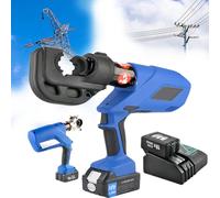 Pince à sertir hydraulique électrique rechargeable, alimentée par batterie 18 V pour un sertissage efficace des bornes en cuivre et aluminium, idéal pour les travaux électriques et les câbles