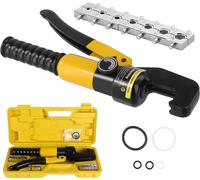 Pince à sertir hydraulique, force de sertissage maximale de 10 tonnes, tête pivotante à 360°, compatible avec 12 à 2/0 AWG