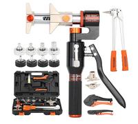 Pince à sertir hydraulique pour tuyaux PEX, pince à sertir manuelle coulissante avec 8 têtes d'expansion rotatives automatiques de 16/20/25/32 mm, coupe-tubes, écarteurs de tuyaux