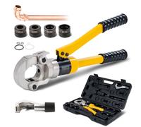 Pince à Sertir Hydraulique Professionnelle TEENO(100kn), Tête Rotative à 360°, avec Coupe-Tube, pour tube composite avec raccords du profil TH16, TH20, TH26, TH32