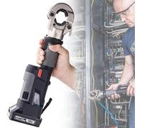 Pince à sertir hydraulique rechargeable 10-300 m², outil de sertissage hydraulique électrique avec 12 paires de matrices, pince à sertir à piles pour bornes en cuivre et aluminium