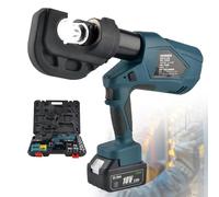 Pince à sertir hydraulique rechargeable - Outil de sertissage alimenté par batterie pour cosses de terminal Cu/Al, kit de sertissage portable avec matrices EZ400 - Robuste, efficace, facile à utiliser