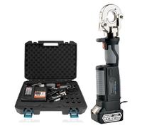 Pince à sertir hydraulique rechargeable, pince à sertir hydraulique électrique avec 12 paires de matrices, 10-300 mm², pince à sertir alimentée par batterie pour cosses en cuivre et aluminium