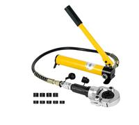 Pince à sertir hydraulique - Tube en cuivre 6T V/TH - Pince hydraulique rotative à 360° - Avec 9 matrices et pompe hydraulique manuelle - Pour tuyaux PEX