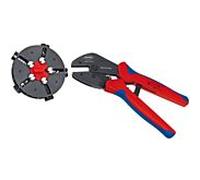 KNIPEX MultiCrimp Pince à sertir avec porte-profils, 5 matrices de sertissage, pour toutes les applications de sertissage courantes, 97 33 02
