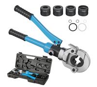 Pince a Sertir Multicouche Ø 16-32 mm,Cuivre 4 Mâchoires,Profil TH Coffret Inserts 16-20-26-32,Pivotante à 360° Plastique Sertisseuse Raccords Tuyaux,pour Réparation Installation Tuyaux Aluminium