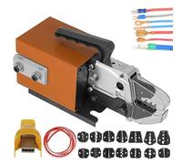 Pince à sertir pneumatique AM-10, sertisseuse pneumatique for cosses de fils, sertissage jusqu'à 16 mm² for connecteurs de fils et divers types de cosses, 15 jeux de matrices