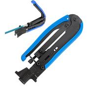 Pince à sertir pour câble coaxial en métal, pince à main portable en acier, connecteur métrique en pouce F, kit de dénudeur ergonomique, matériel résistant à l'usure | pour électricien bricolage