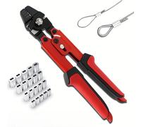 Pince à sertir pour câbles métalliques, embouts en aluminium, accepte les câbles jusqu'à 2,2 mm pour manchons en boucle et le kit d'outils de sertissage, pince noir 150 pièces