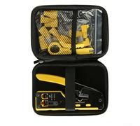 Pince à sertir pour câbles réseau de classe 5, classe 6, classe 7 avec support de tête RJ45 et mécanisme à levier optimisé (jaune)