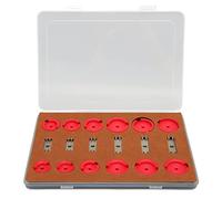 Pince à sertir pour montres avec 18 matrices pressées, ensemble d’outils professionnels de pressage de boîtiers de montres pour les modèles Double Eagle, kit d’ouverture de montres (Blanche)