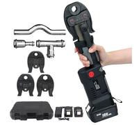 Pince à sertir pour tuyau hydraulique, portable, en acier inoxydable, 3 mâchoires, 2 batteries, sans fil, temps de pression rapide des tuyaux : 3 à 4 secondes