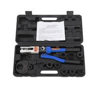 Pince à sertir professionnelle avec profil U et TH - Kit d'outils de sertissage avec 8 matrices (16-32 mm) - Pour tuyaux en aluminium, plastique, PEX et PB - Force de compression de 10 tonnes