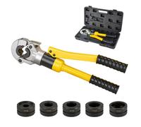 Pince À Sertir Professionnelle Hydraulique 10T Avec 5 Matrices V 12/15/18/22/28mm, Sertisseuse 360° Pour Tuyaux Acier Inoxydable