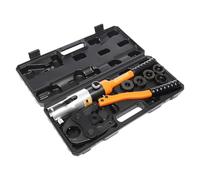 Pince à sertir professionnelle - Profil M - Pince à sertir hydraulique avec force de pression de 10 t - Pour tubes en cuivre, tube en acier inoxydable - Avec moules M12, M15, M18, M22, M28, avec