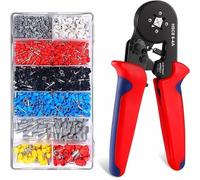 Pince à Sertir sur 4 Côtés 1200 Embouts de Câblage Pince Sertissage Cosses Outils 0.25-10 mm² Electricien Professionnel