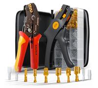 Pince à sertir, y compris 300 douilles plates et pince à dénuder, pince à douilles plates pour connecteurs 0,50-2,50 mm², Crimpzangen Tool, Outil de sertissage
