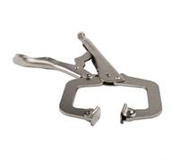 Pince à souder en C de 22,9 cm, pince à souder en acier robuste avec outil de localisation de tenons large et réglable pour le travail du bois et le serrage du métal, argent