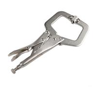 Pince à souder verrouillable de 22,9 cm, outil de serrage en acier C avec large ouverture et réglage de la vis, localisateur de tenons en bois pour serrer différentes formes, argenté