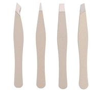 Pince à Sourcils Prise Précise Mini 4 Pièces, en Acier Inoxydable | Poignée Ergonomique, Pince Fermée, Usage Professionnel et Voyage, pour Femmes et Passionnées de Maquillage