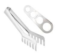 Pince à spaghetti en acier inoxydable avec 4 trous pour mesurer les pâtes, pince de service en forme de peigne, outil de contrôle des portions pour la cuisine, pince de 24 cm et 18 cm de mesure