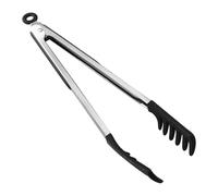 Pince à spaghetti en silicone pour pâtes | Ustensile de 30 cm avec manche en acier inoxydable pour cuisine, barbecue, buffet, camping, barbecue, restaurant
